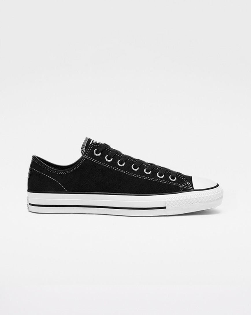 Tenis Skate Converse CONS Chuck Taylor All Star Pro Camurça Feminino Pretas Branco | PT F08317T